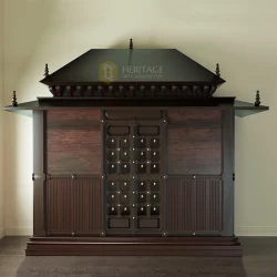 Traditional South Indian Style Wooden Pooja Room