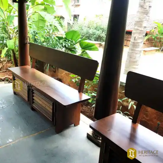 Teak Bench and Shoe Rack - Image 2